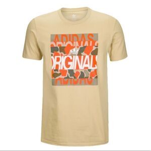 ADIDAS ORIGINALS Tan Green Orange CAMOUFLAGE TEE, M